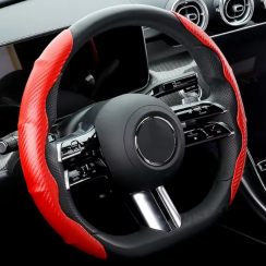 5 Pcs Auto Interior Accessories Universal Carbon Fiber Leather Car Steering Wheel Cover