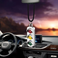 6 Pcs Pendant Tag Car Traffic Light Keychain For Men